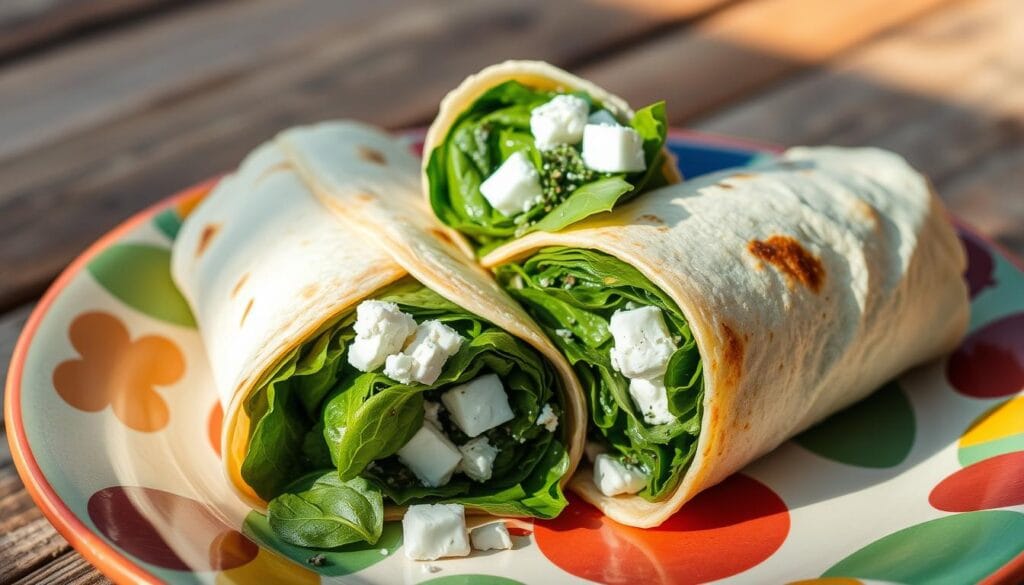 Spinach and Feta Breakfast Wraps