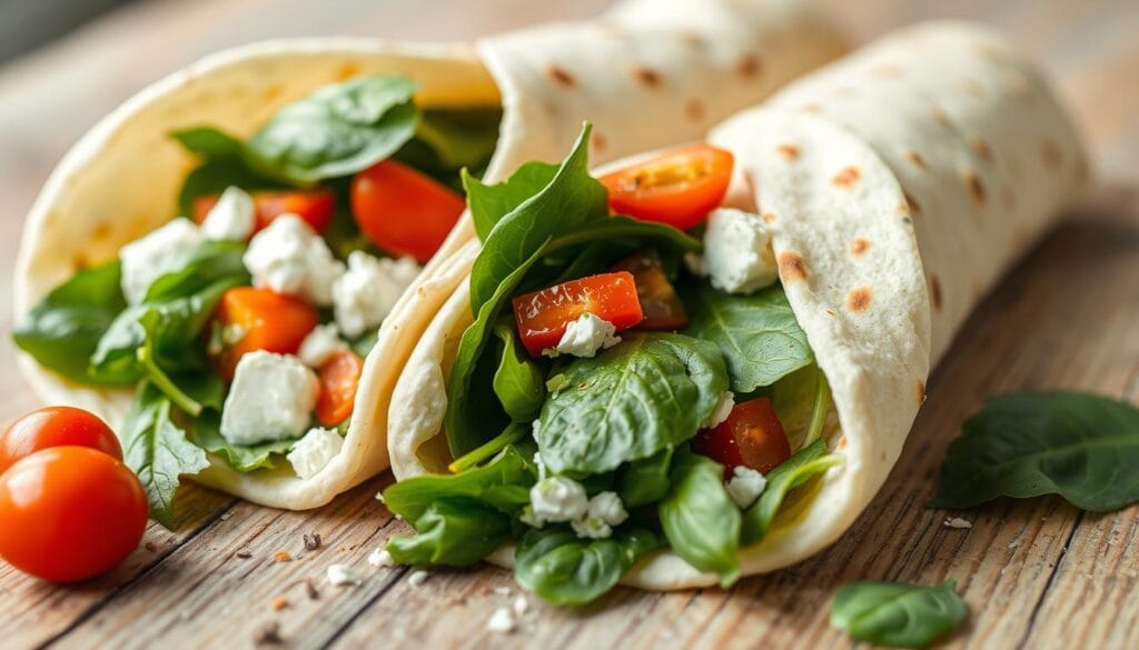 Spinach and Feta Breakfast Wraps