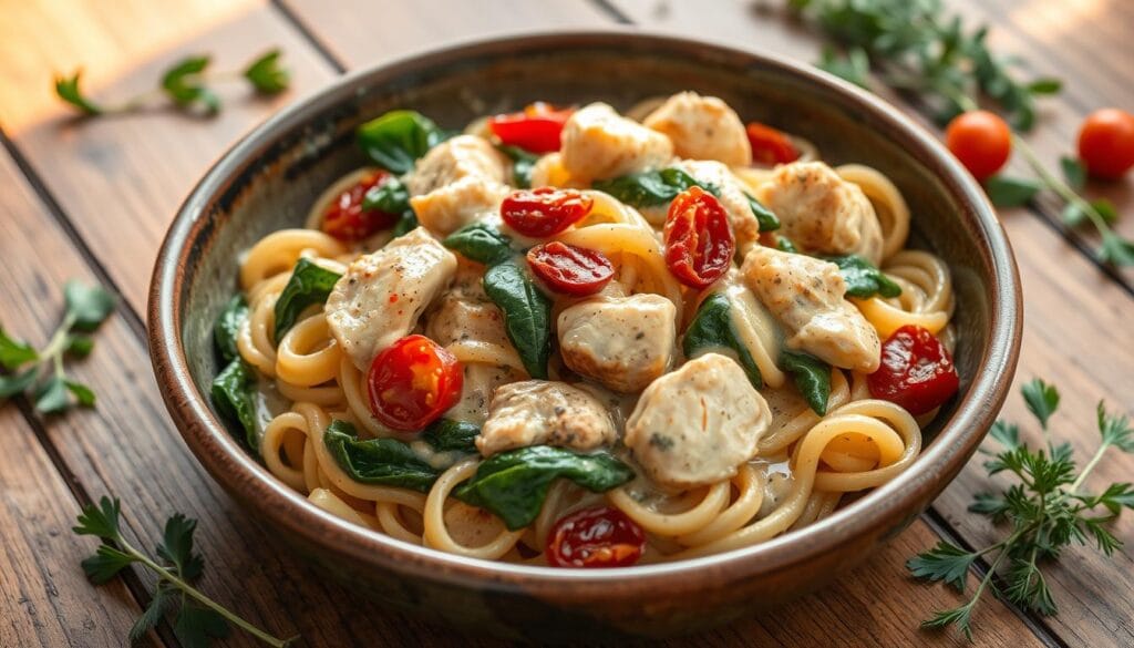 creamy chicken tuscan pasta