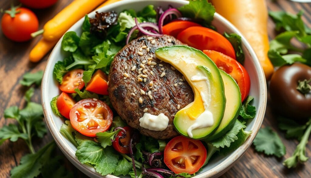 healthy burger bowl