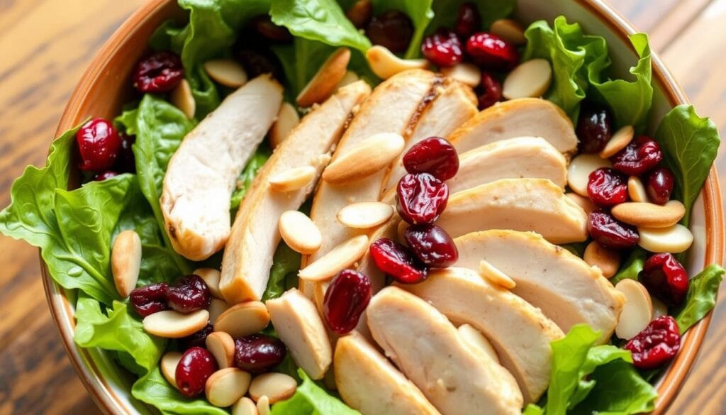 homemade cranberry almond chicken salad