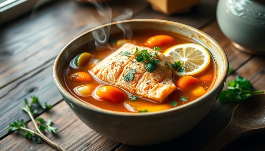 homemade salmon soup