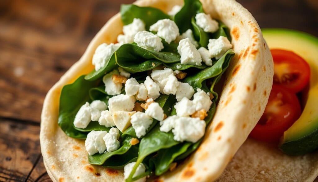 Spinach and Feta Breakfast Wraps