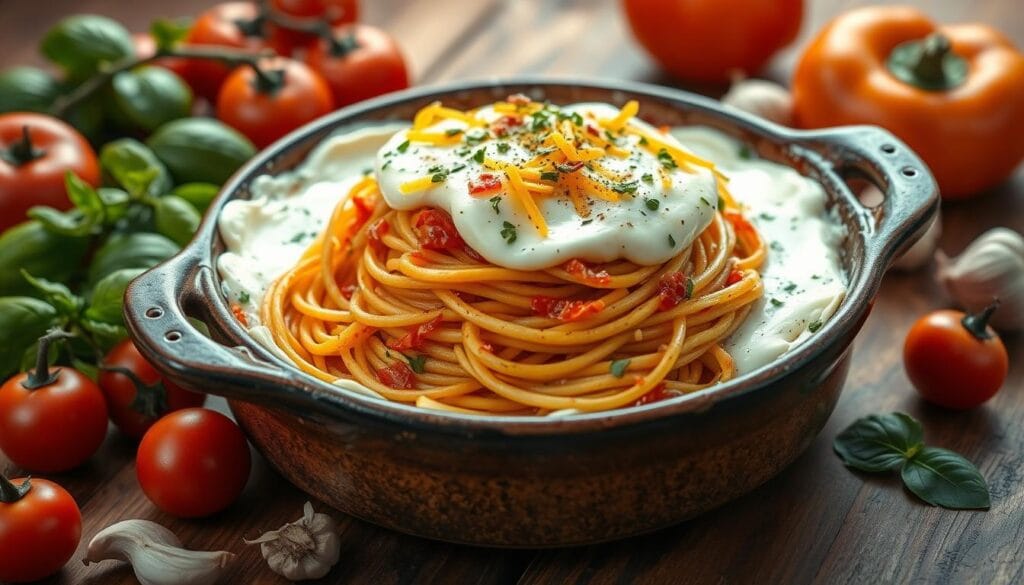 baked spaghetti with cream cheese