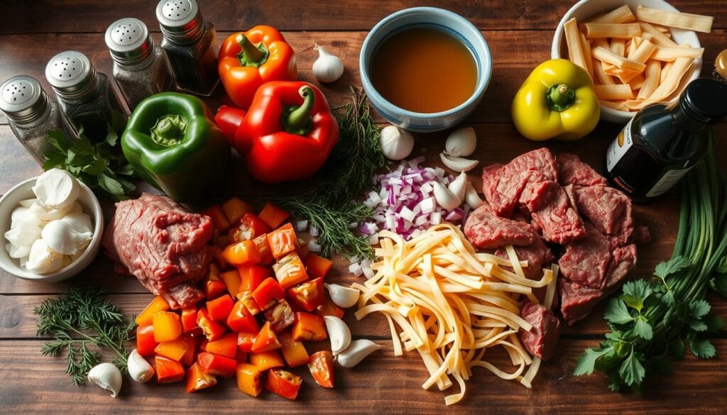 beef tips and noodles ingredients