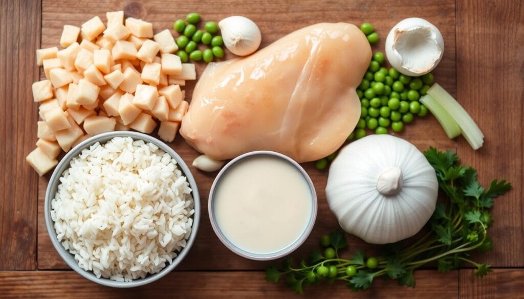 creamy chicken and rice ingredients