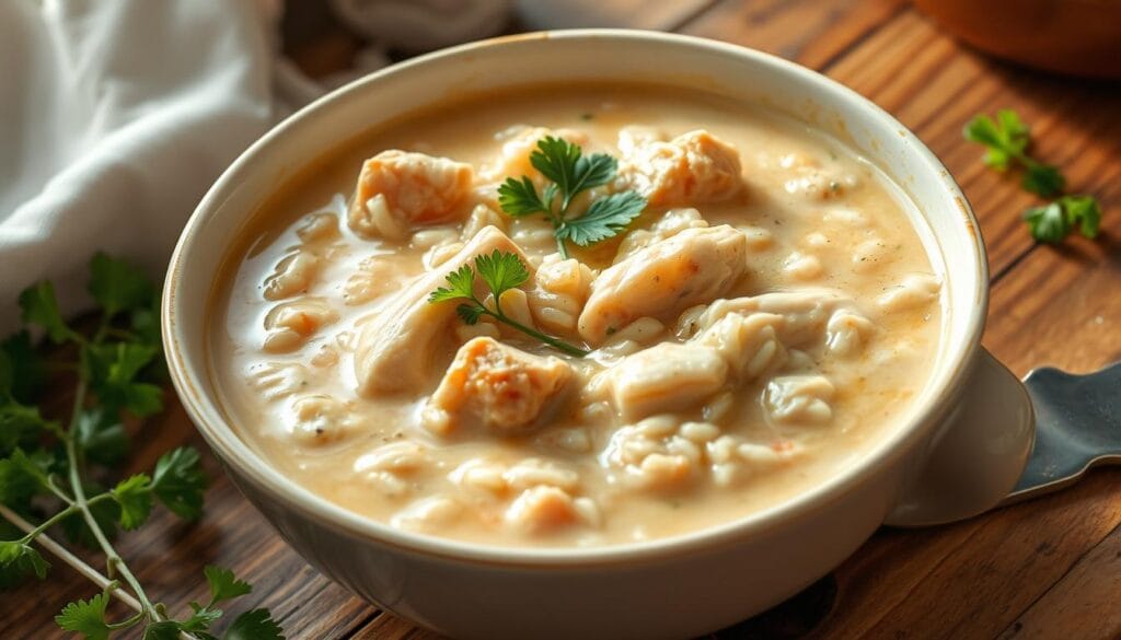 creamy chicken and rice soup