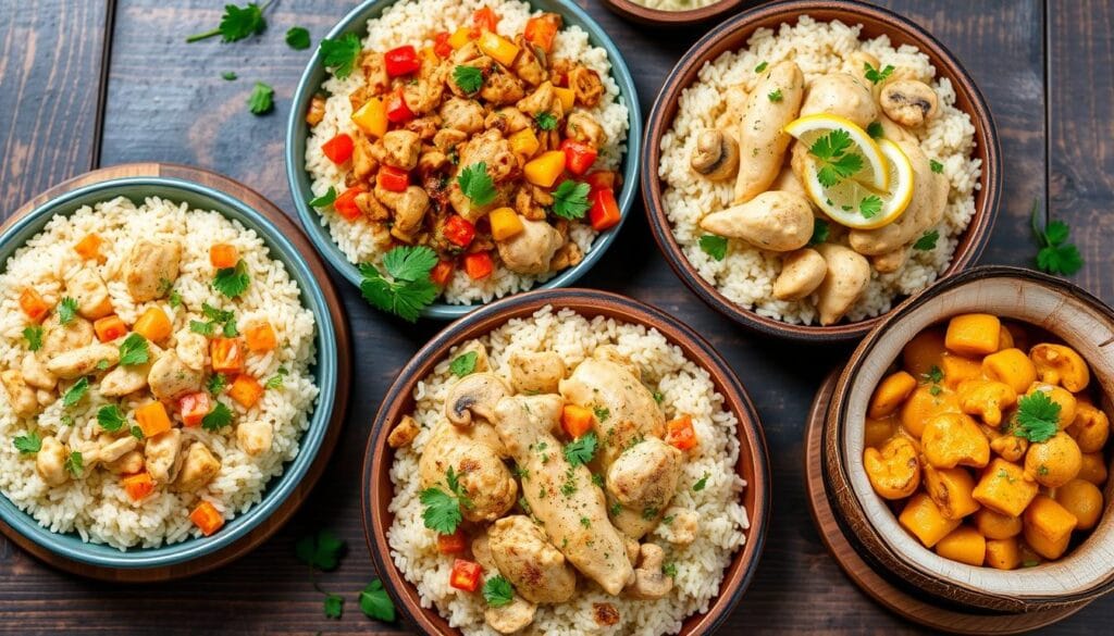 creamy chicken and rice variations