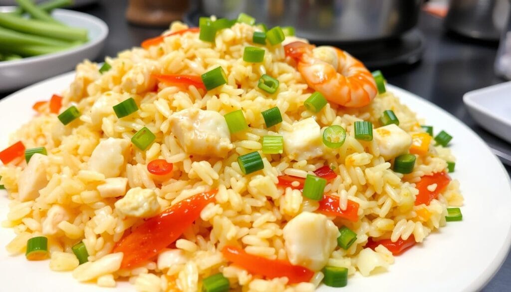 fried rice with egg chicken and shrimp recipe