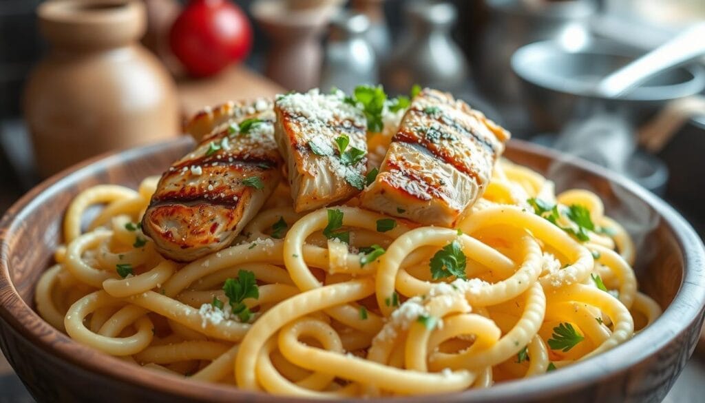 garlic parmesan chicken pasta