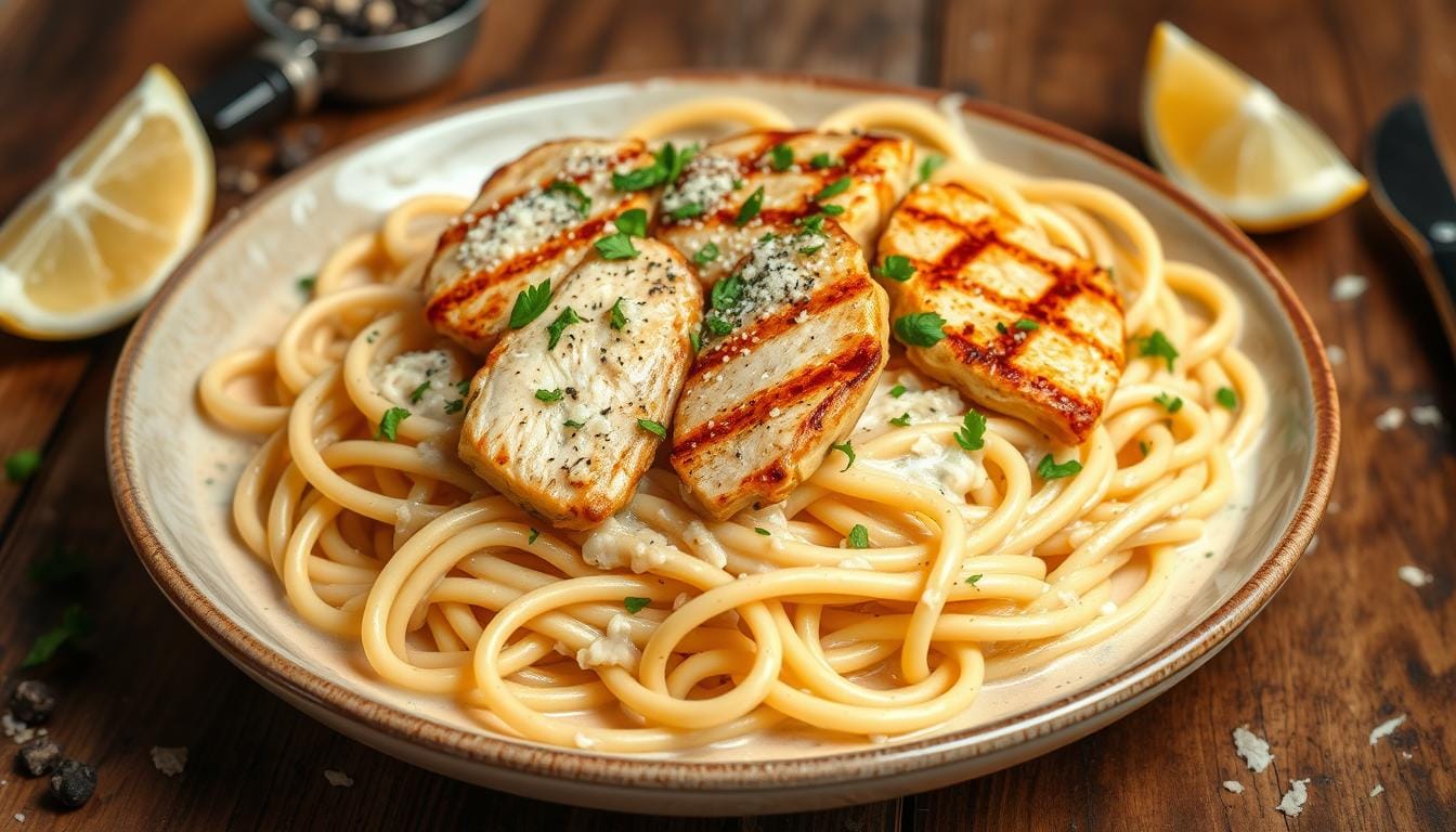 garlic parmesan chicken pasta