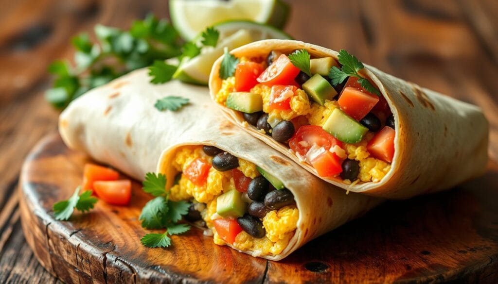 high protein breakfast burrito