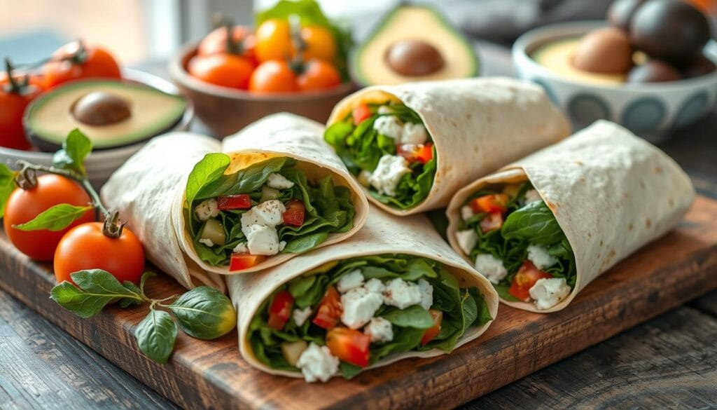 spinach and feta breakfast wraps healthy