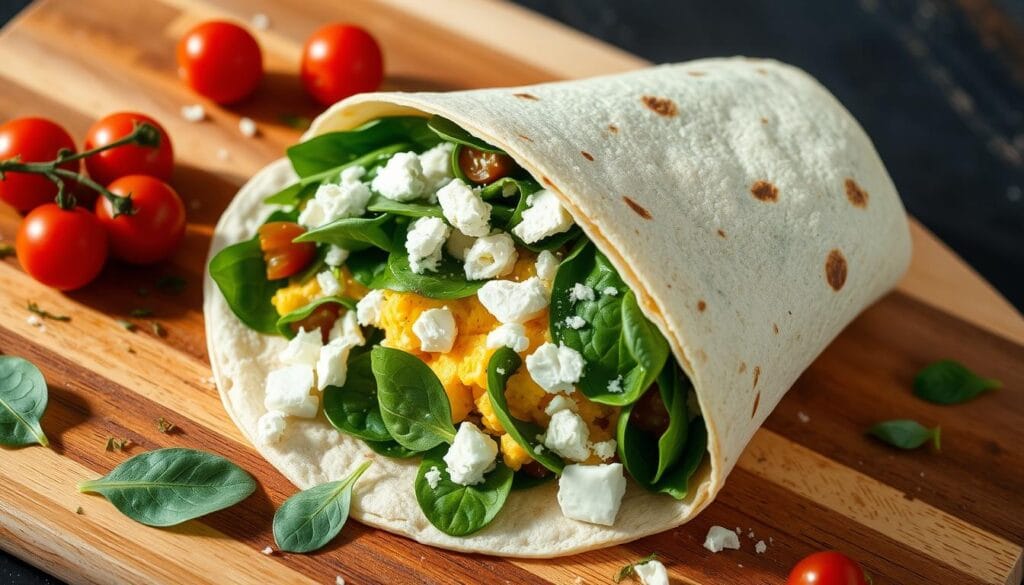 spinach and feta breakfast wraps recipe