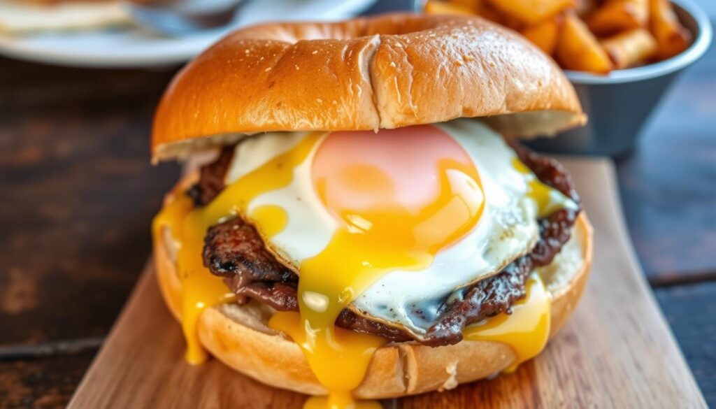 steak egg and cheese bagel