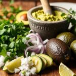 Fresh ingredients for guacamole