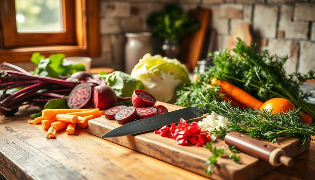 Vegetable preparation for Borscht