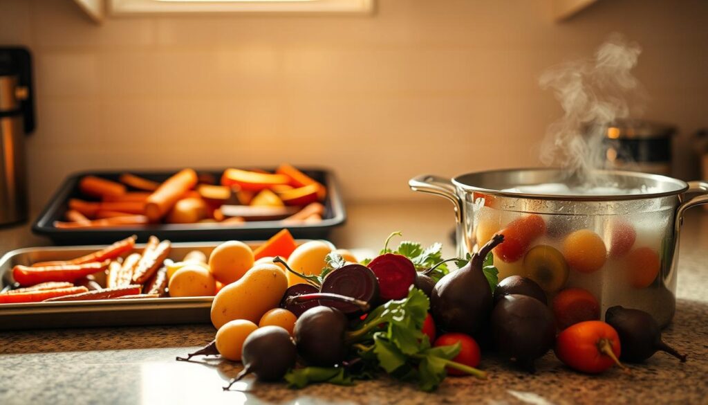 Vegetable roasting vs boiling