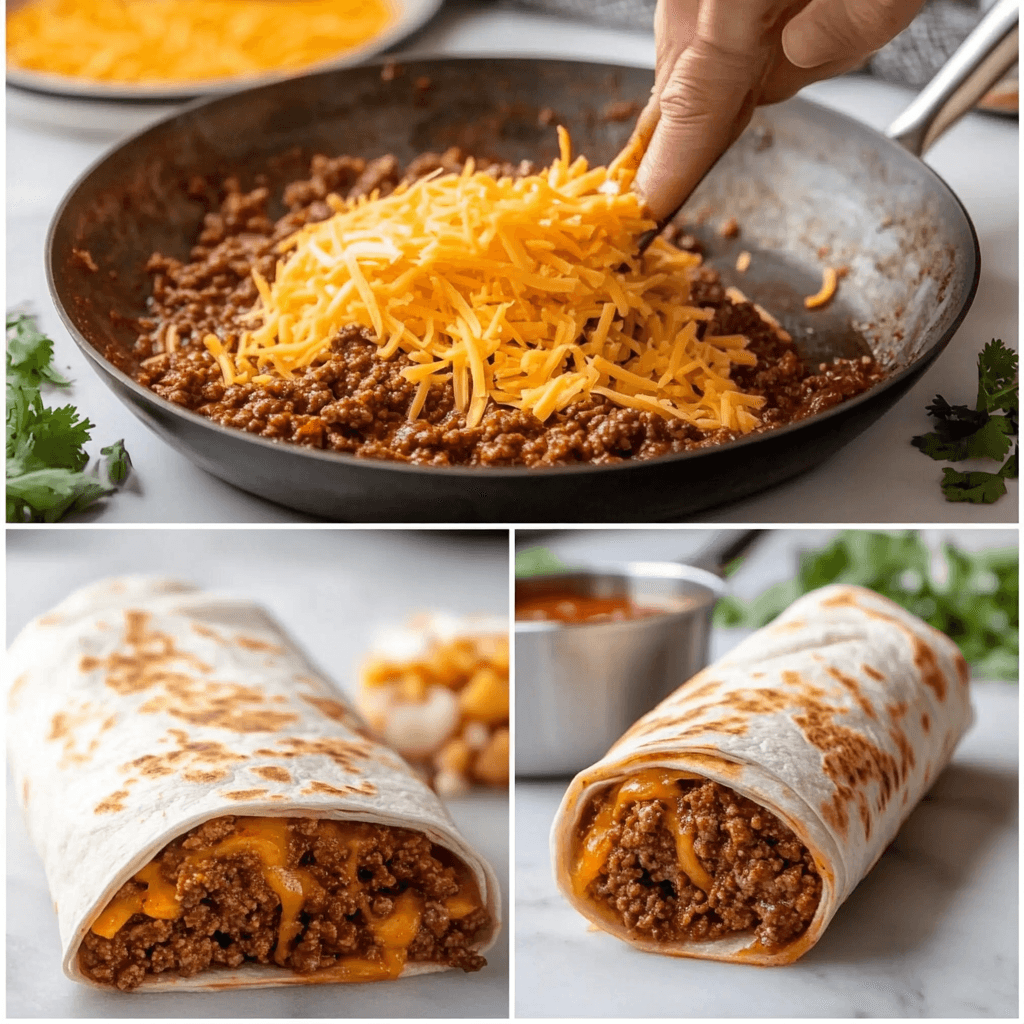 how to make chili cheese burrito step by step