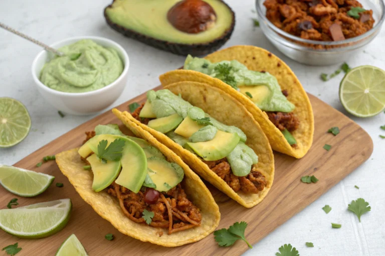 Vegan Jackfruit Tacos with Avocado Crema