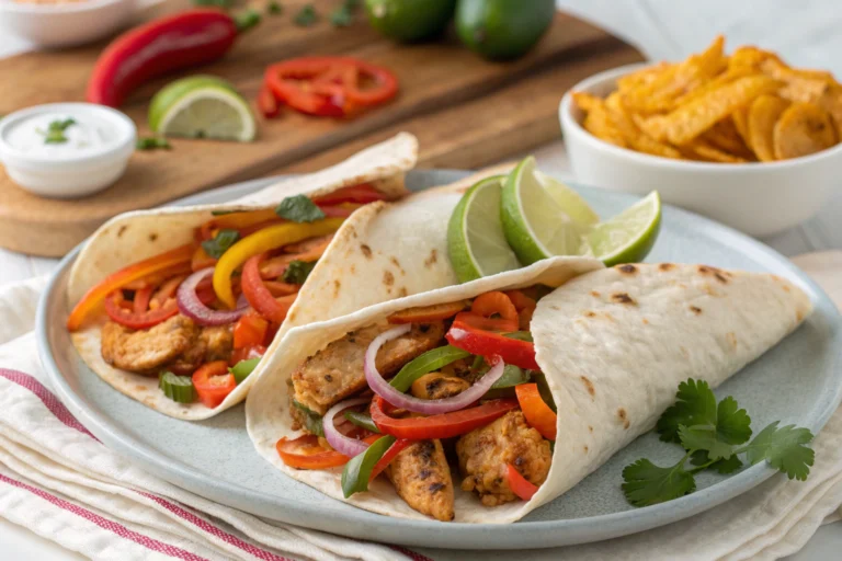 Chicken Fajita Burritos with Peppers & Onions