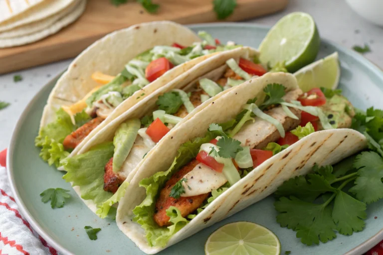 Chicken Tacos with Cilantro Lime Sauce