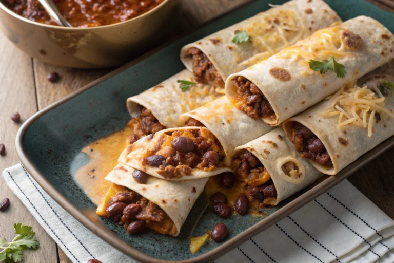 Cheesy Beef & Bean Burritos