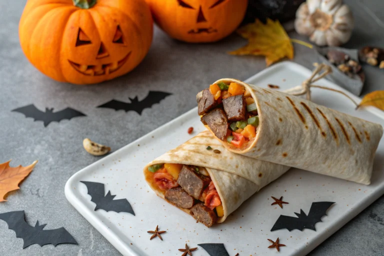 Halloween Steak Burrito Bats