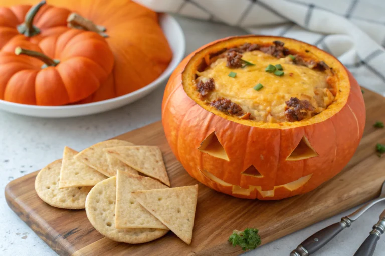 Halloween Jack-o-Lantern Cheesy Beef Taco