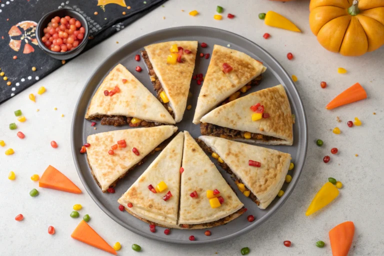 Halloween Taco-Spiced Beef Quesadillas