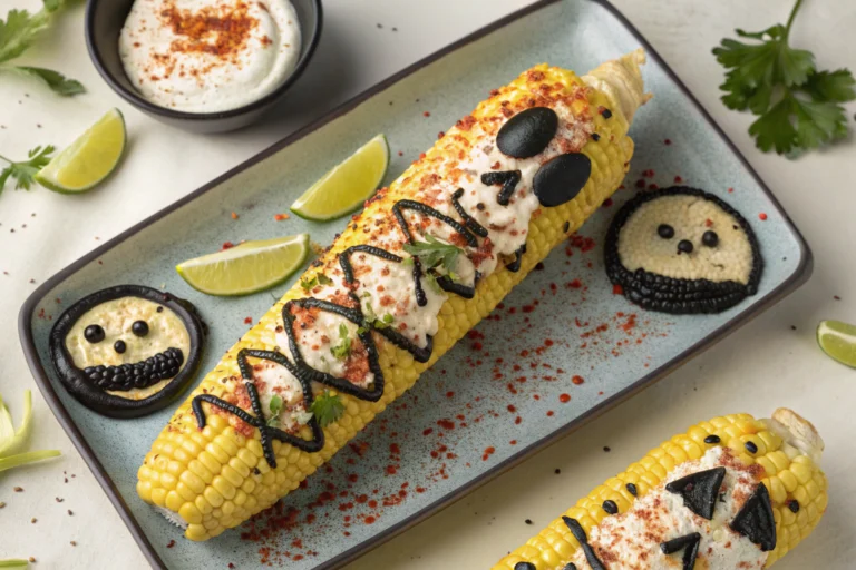 Halloween Skeleton Elote Corn on the Cob