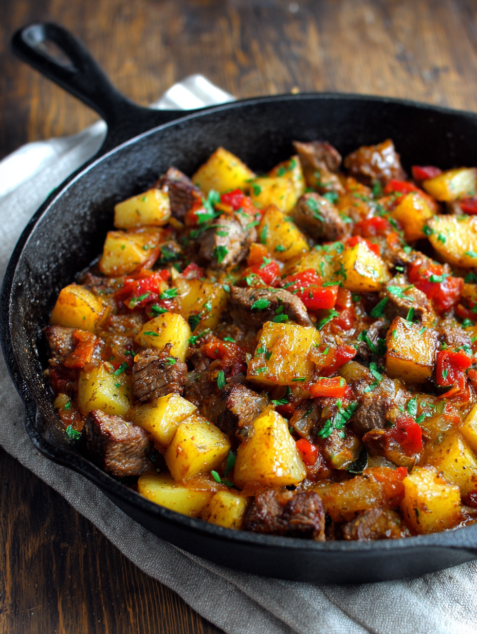 Quick Beef and Potato Skillet